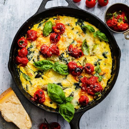spinach asparagus leek frittata - Recipe photo by Give it Some Thyme