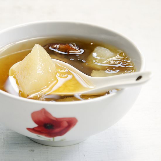 Osmanthus Poached Pear Dessert - Recipe photo by Hungry PeePor