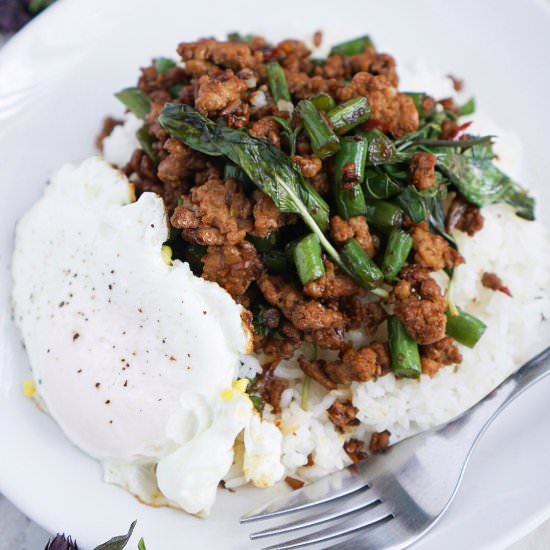 Pad Kra Pao (Thai Basil Pork) - Recipe photo by cookingwithteamj