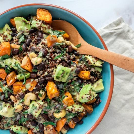 Roasted Sweet Potato Quinoa Salad - Recipe photo by Sixhungryfeet