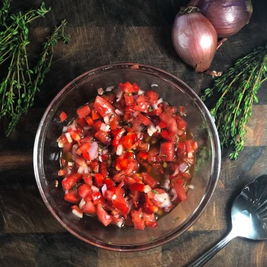 Argentinian Salsa Criolla - Recipe photo by Keeping It Simple