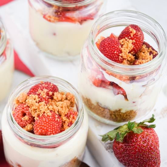 Raspberry Cheesecake Shots - Recipe photo by inthekitchnet