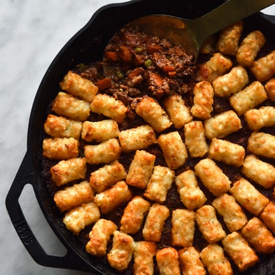 Vegan Shepherd's Pie with TaterTots - Recipe photo by georgeats