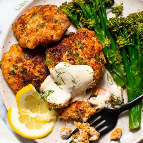 Salmon Cakes With Quick Aioli - Recipe photo by Butter Be Ready