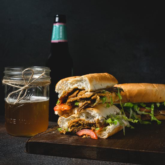 Vegan Roast Beef Po’ Boy - Recipe photo by Liv Vegan Strong
