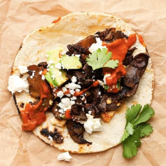 Mushroom Al Pastor Tacos - Recipe photo by lindseyeatsla