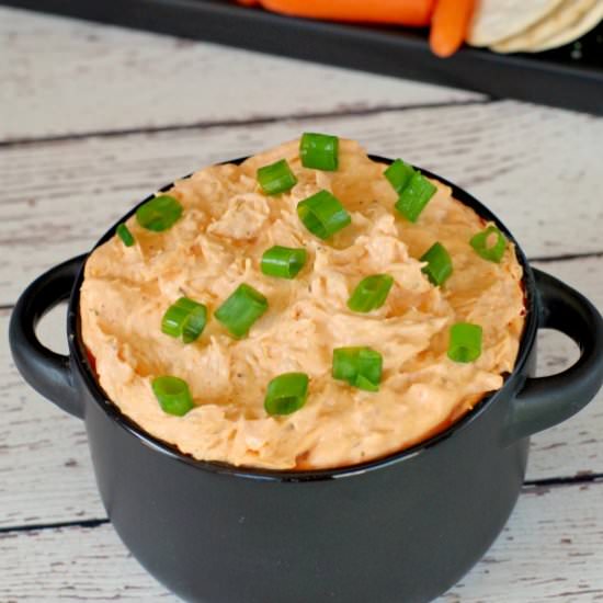 Easy Healthy Buffalo Chicken Dip - Recipe photo by Food Meanderings