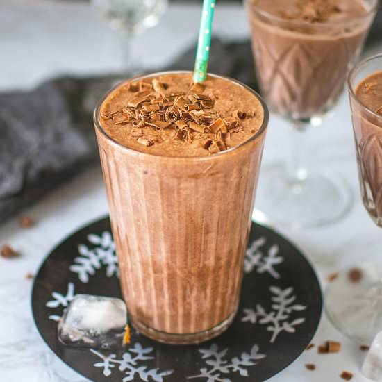 Chocolate PB Banana Smoothie - Recipe photo by Anu@MyGingerGarlicKitchen