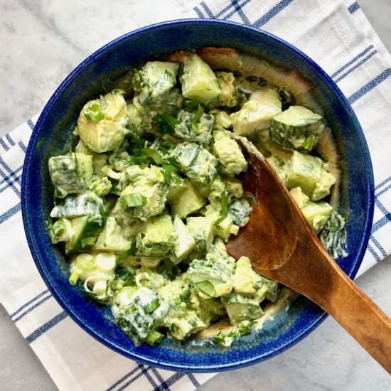 Cucumber-Avocado Salad - Recipe photo by thebrookcook.wordpress.com