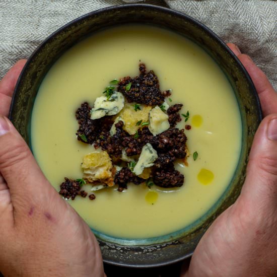 Potato, Leek & Black Pudding Soup - Recipe photo by AnotherFoodBlogger