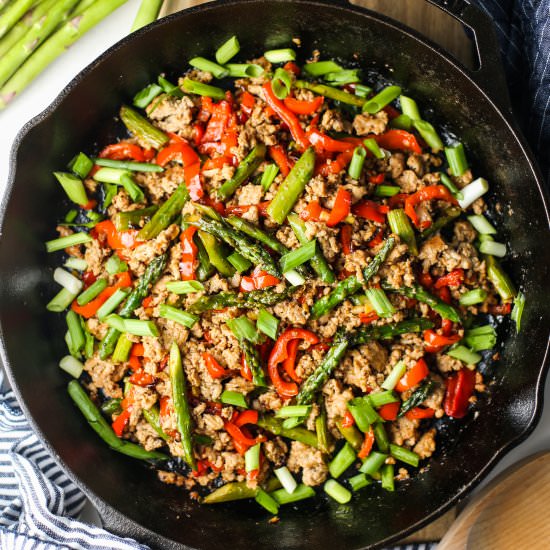 One-Pan Turkey Asparagus Stir-Fry - Recipe photo by Yay For Food