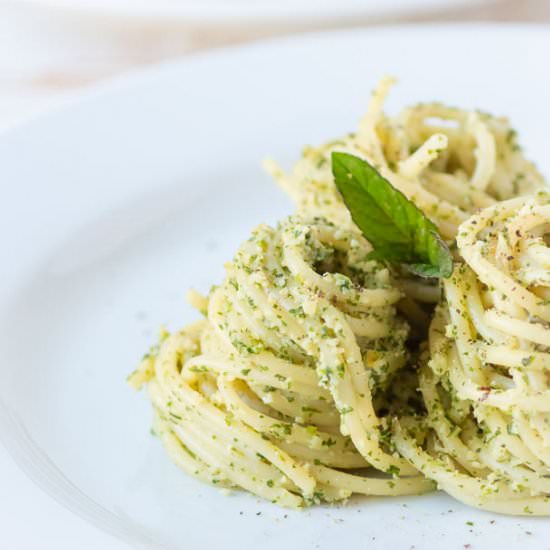 Nettle and Mint Pesto - Recipe photo by slavicvegan
