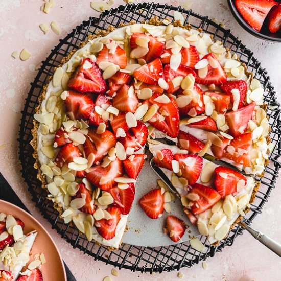 Vegan Strawberry Custard Tart - Recipe photo by Crumb Top Baking