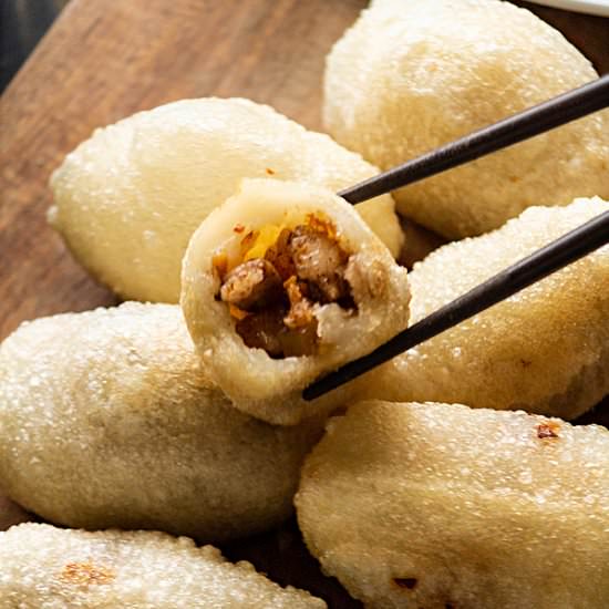 Fried Glutinous Rice Dumplings - Recipe photo by WokandKin