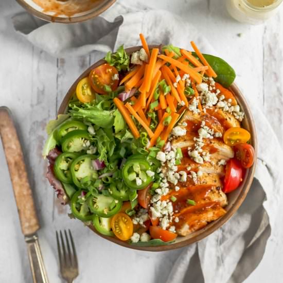 buffalo chicken caesar salad - Recipe photo by aflavorjournal