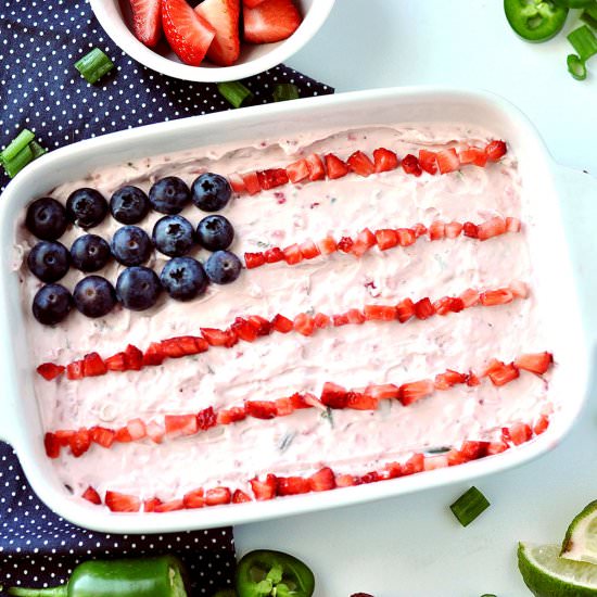Patriotic Strawberry Jalapeno Dip - Recipe photo by sweetrusticbakes