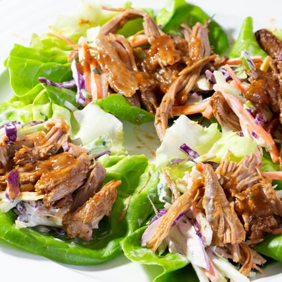 Low Carb Pulled Pork Lettuce Wraps - Recipe photo by recipecritique
