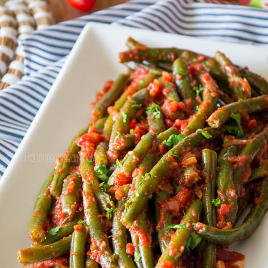 Green Beans In Tomato Sauce - Recipe photo by ItalianRecipeBook