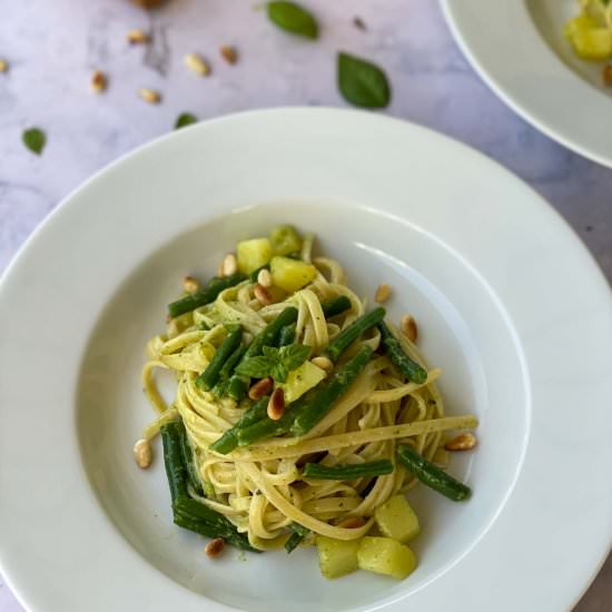 Pasta with Homemade Pesto - Recipe photo by Italian Kitchen Confessions