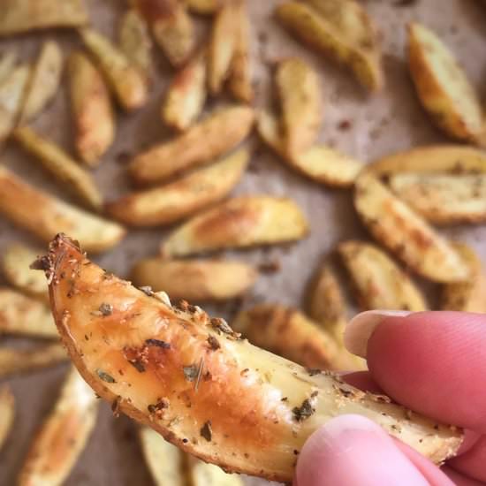 Oil-Free Oven Fries with Oregano - Recipe photo by No Sweat Vegan