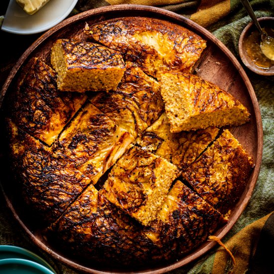 Blistered Cabbage Skillet Cornbread - Recipe photo by rhubarbandcod