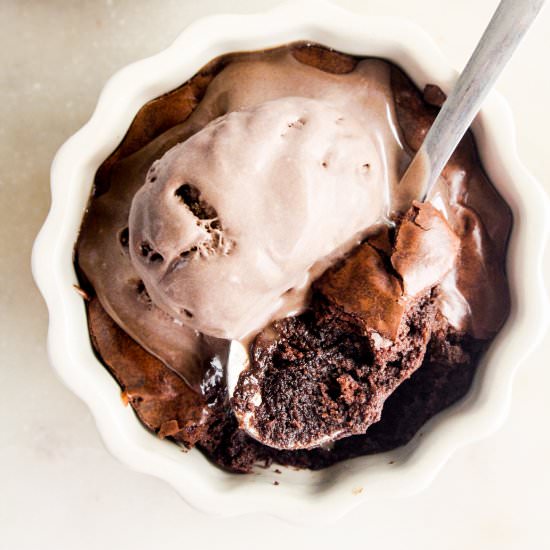 Brownie Pots For Two - Recipe photo by The Desserted Girl