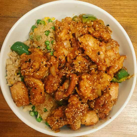 Sesame Chicken With Egg Fried Rice - Recipe photo by Keeva Eats