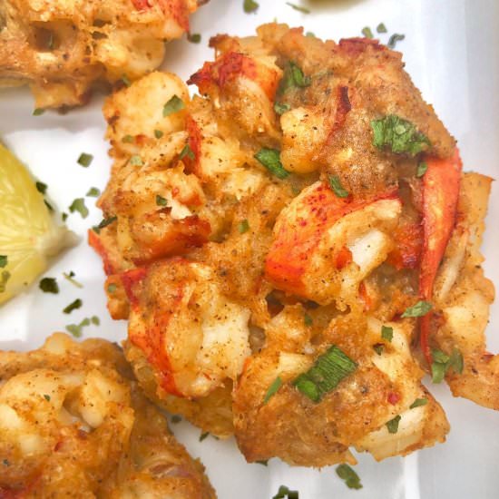 Lobster Cakes with Lemon Dill Sauce - Recipe photo by Hoorah to Health