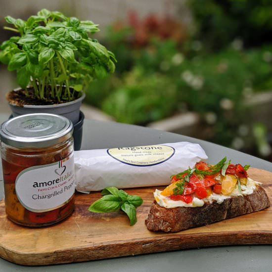 Goat's Cheese and Pepper Tartine - Recipe photo by The Frugal Flexitarian