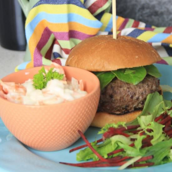 Stilton Stuffed Burger - Recipe photo by chezlerevefrancais