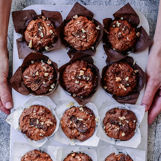 Fig, Date & Walnut GF DF Muffins - Recipe photo by Helen Tzouganatos