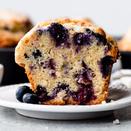 Sparkling Jumbo Blueberry Muffins - Recipe photo by sallysbakingaddiction