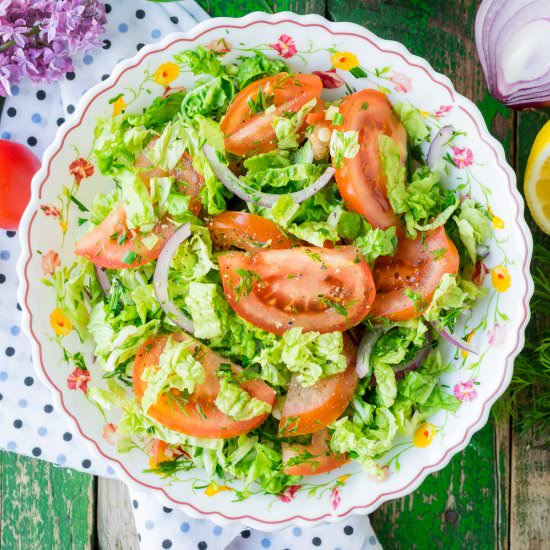 Tomato Chinese Cabbage Salad - Recipe photo by niftyrecipe