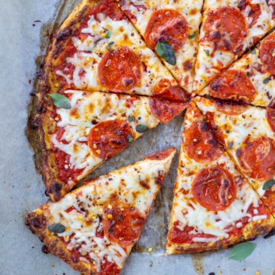 Cauliflower Pizza Crust - Recipe photo by Salty Lemon Sister