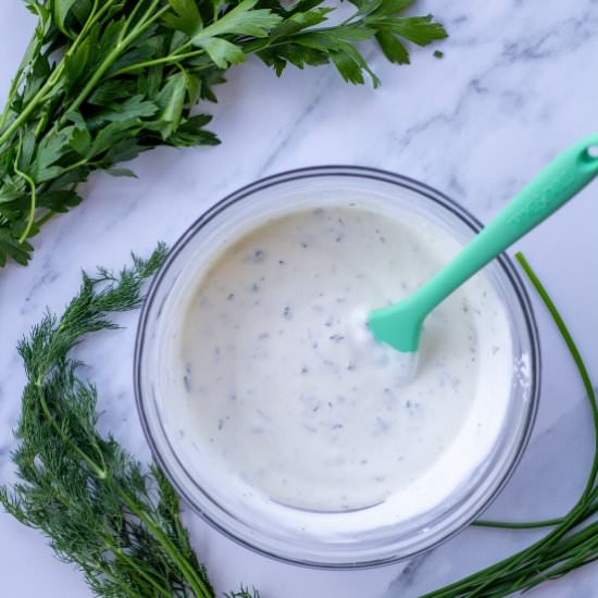 Homemade Healthy Ranch Dressing - Recipe photo by Salty Lemon Sister