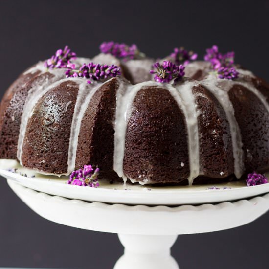 Chocolate Lavender Bundt cake - Recipe photo by Gday Souffle