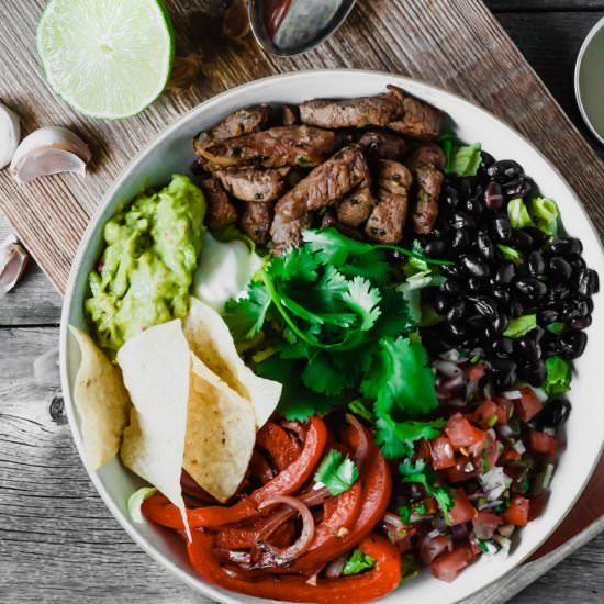 Steak Burrito Bowl Salad - Recipe photo by TheDeliciousSpoon