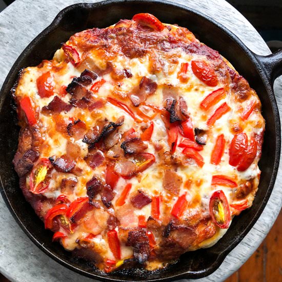 Cast Iron Deep Dish Pizza - Recipe photo by suziethefoodie