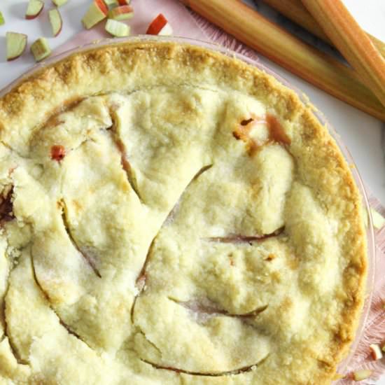 Fresh Rhubarb Pie - Recipe photo by bakingyouhappier
