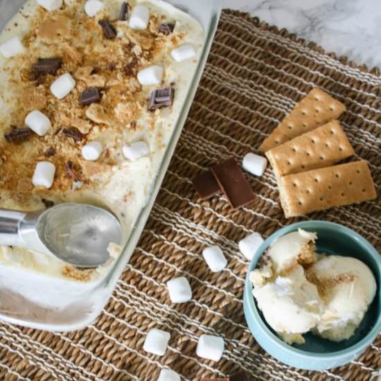 No Churn S'mores Ice Cream - Recipe photo by asavoryfeast