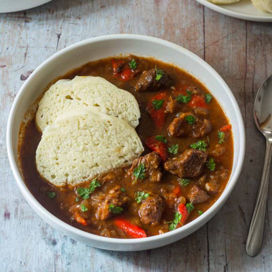 German Goulash with Bell Pepper - Recipe photo by Tim@MyGermanTable