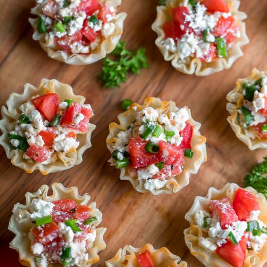 Feta Dip Phyllo Cups - Recipe photo by peasandcrayons