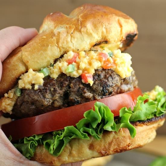 Jalapeno Pimento Cheese Burger - Recipe photo by EricasRecipes