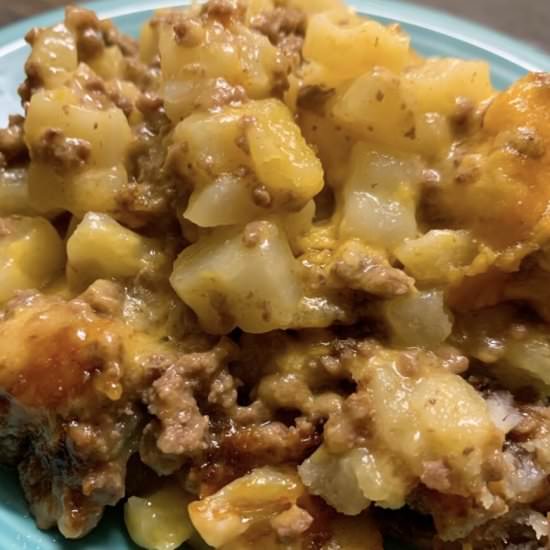 5-Ingredient Ground Beef Casserole - Recipe photo by Back To My Southern Roots