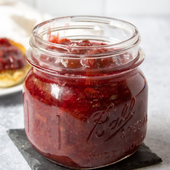 Rhubarb Jam - Recipe photo by BeyondtheCoop