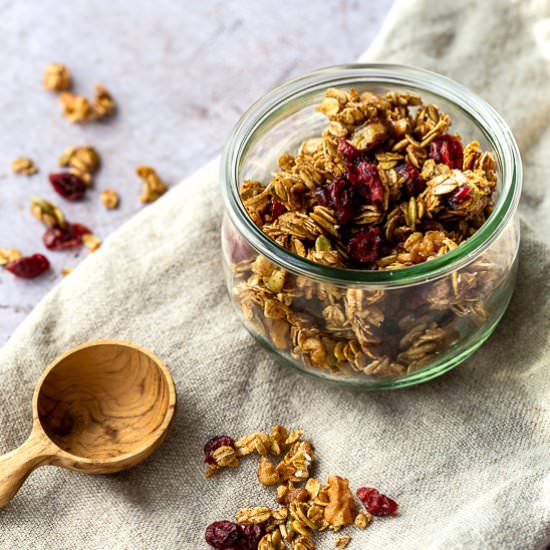 Stovetop Granola Recipe - Recipe photo by thetravelpalate