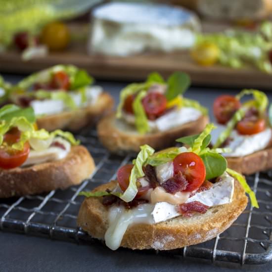 BLT & C Crostini - Recipe photo by a zest for life