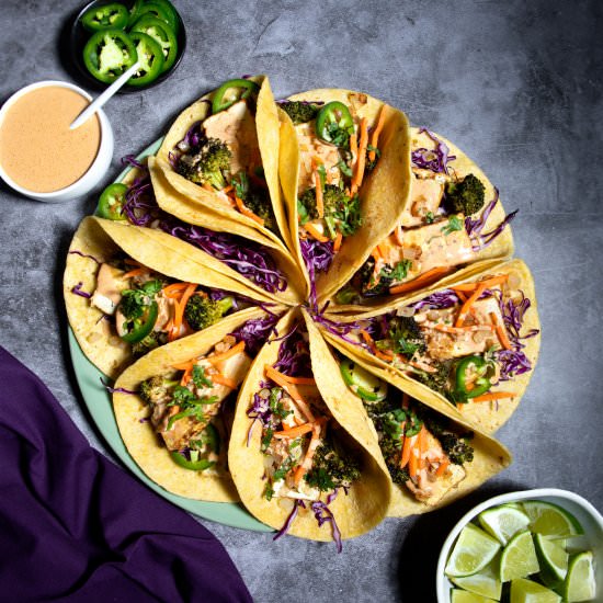 Vegan Tofu and Veggie Tacos - Recipe photo by Prep Creative