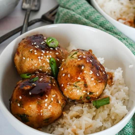 Asian Chicken Meatballs - Recipe photo by theseasonaljunkie