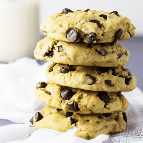 Gooey, Vegan Chocolate Chip Cookies - Recipe photo by kettleandkale
